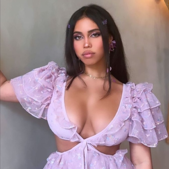 Rare For Love & Lemons Imani Hi-Low Dress in Lilac - Picture 5 of 15